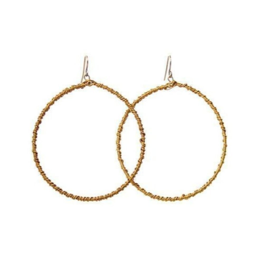 Handmade Everyday Hoop Earrings in Brass